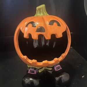 Ceramic pumpkin sponge holder